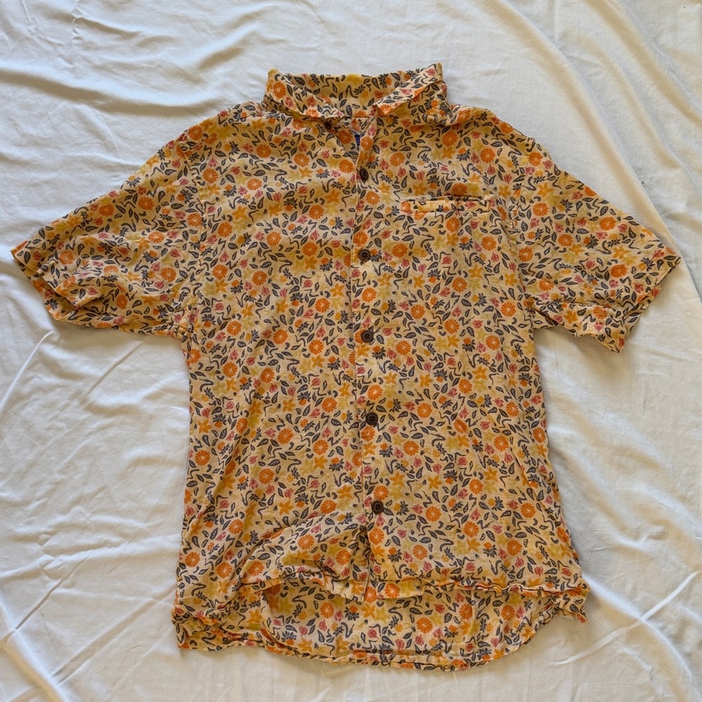 Patagonia Yellow and Orange Floral Shirt